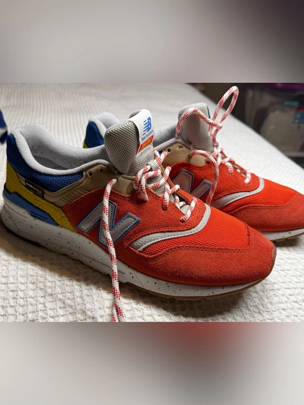 New Balance men’s 997h Energy Red/ Atomic Yellow Sneaker